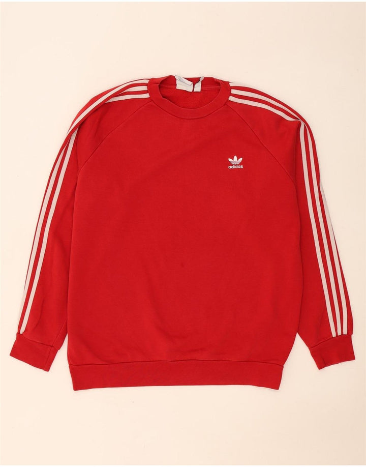 Adidas Hombre Sudadera Jumper Grande Rojo Algodón