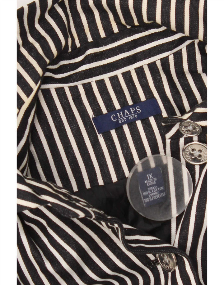 Chaps Chaqueta tipo blazer con 6 botones y manga 3/4 para mujer UK 40 XL Azul marino a rayas