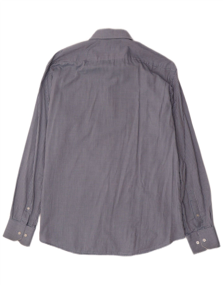 HUGO BOSS Camisa de corte regular para hombre Talla 42 16 1/2 Grande Azul Vichy