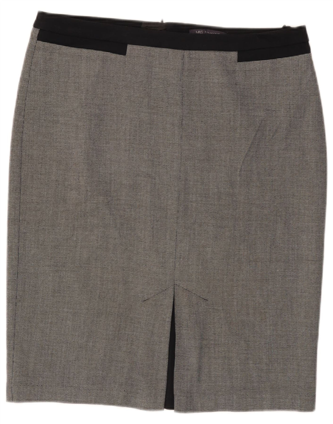 Marks & Spencer Falda lápiz para mujer UK 44 Grande W34 Poliéster a cuadros negros