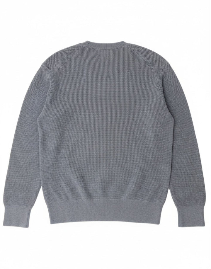 ALL SAINTS Jersey de cuello redondo para hombre de algodón azul medio