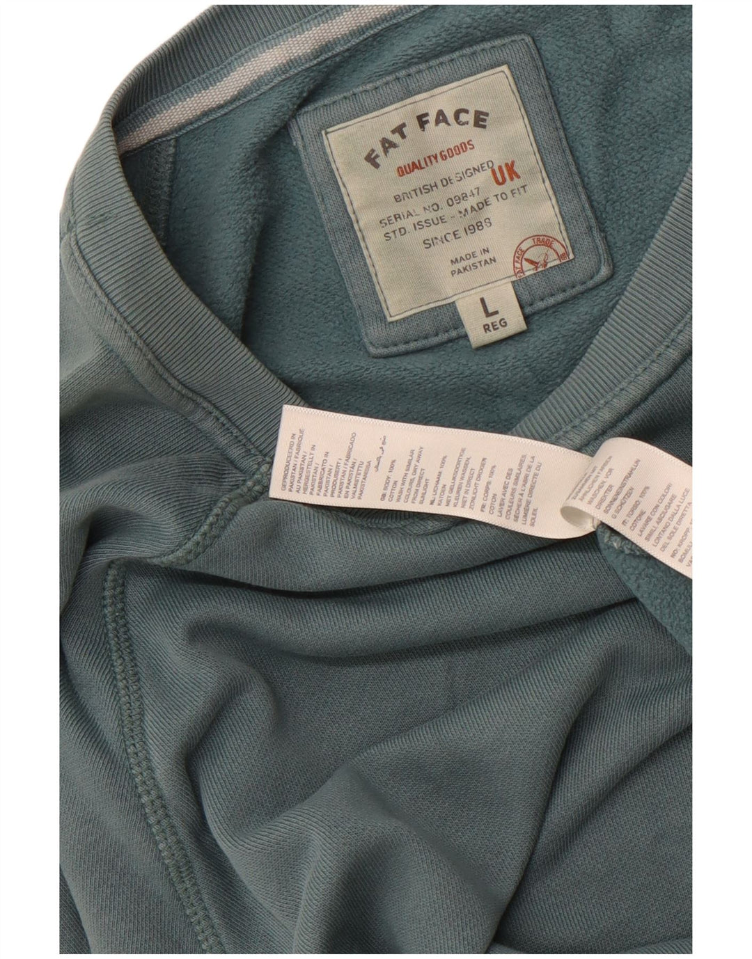 Sudadera con estampado gráfico de hombre Fat Face Jersey grande de algodón verde