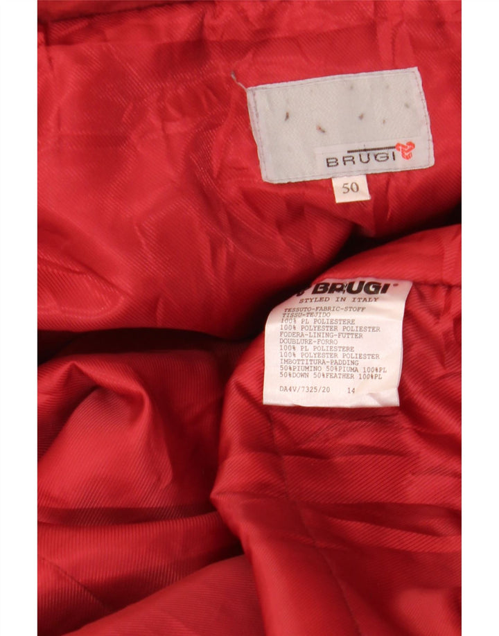 BRUGI Abrigo acolchado extragrande con capucha para mujer IT 50 XL Poliéster rojo