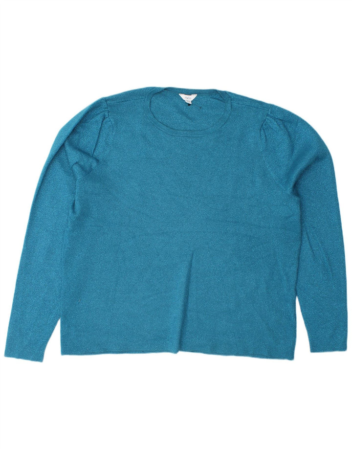 M&CO Jersey de cuello redondo para mujer UK 40 XL Poliéster azul