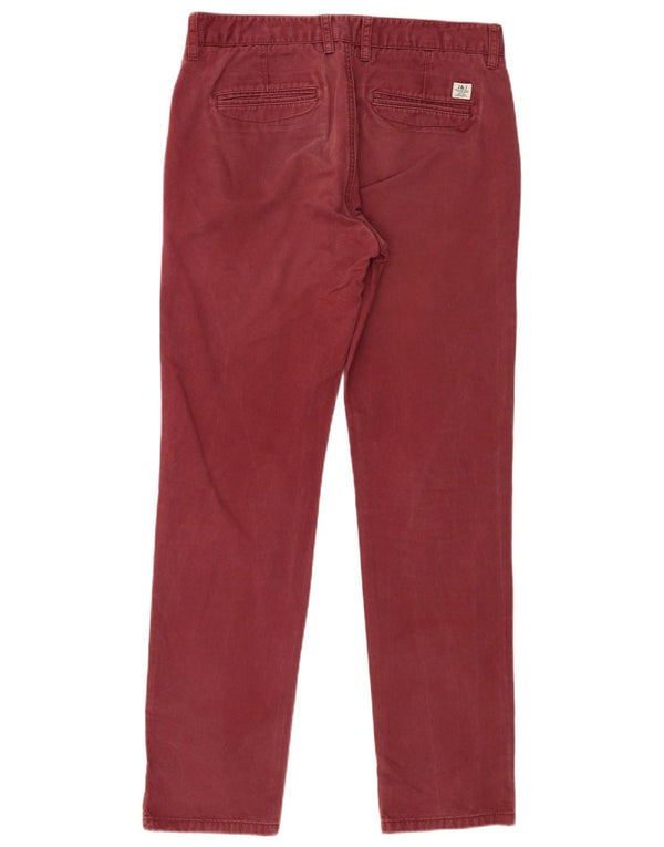 Jack & Jones Pantalón chino recto para hombre W32 L31 Granate