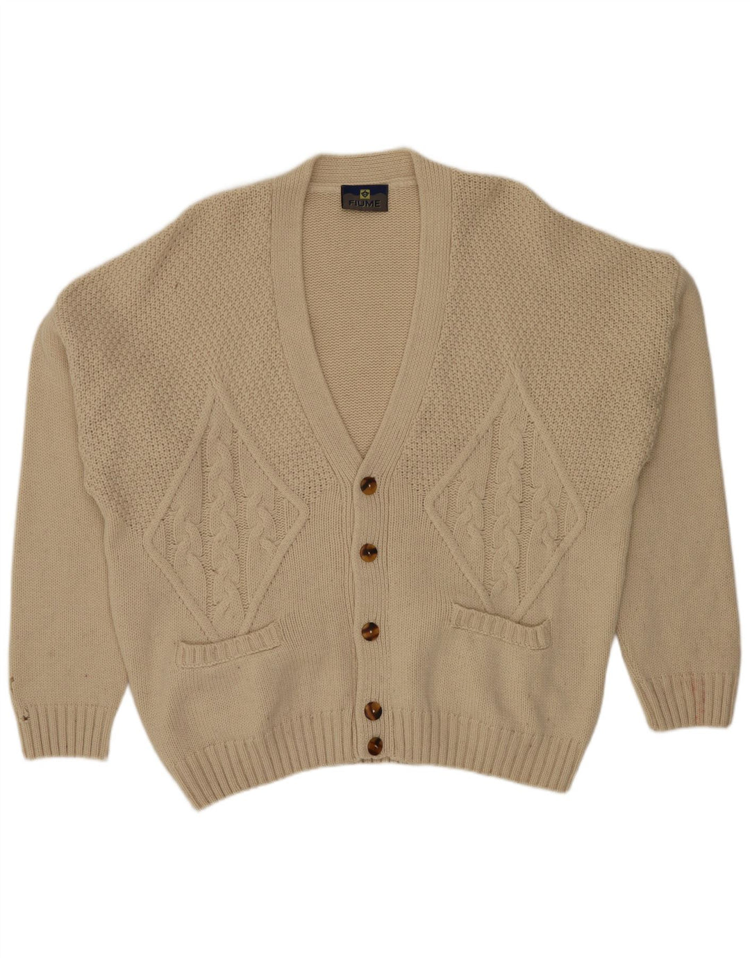 Fiume Cárdigan para hombre IT 54 XL Lana beige