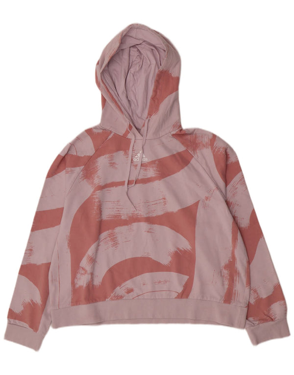 Adidas - Sudadera con capucha para mujer, ajuste relajado, talla 40//18, color rosa grande