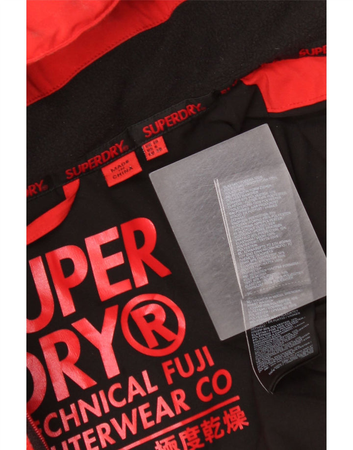 Superdry Chaqueta Acolchada Extragrande Con Capucha Para Mujer UK 10 Small Poliéster Rojo