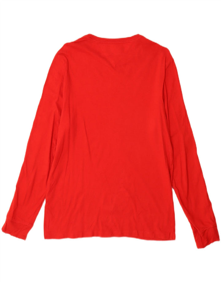 Tommy Hilfiger Top gráfico para hombre de manga larga de algodón rojo pequeño