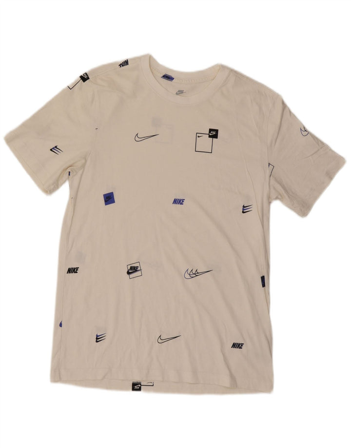 Nike Camiseta gráfica para hombre Top mediano de algodón blanco