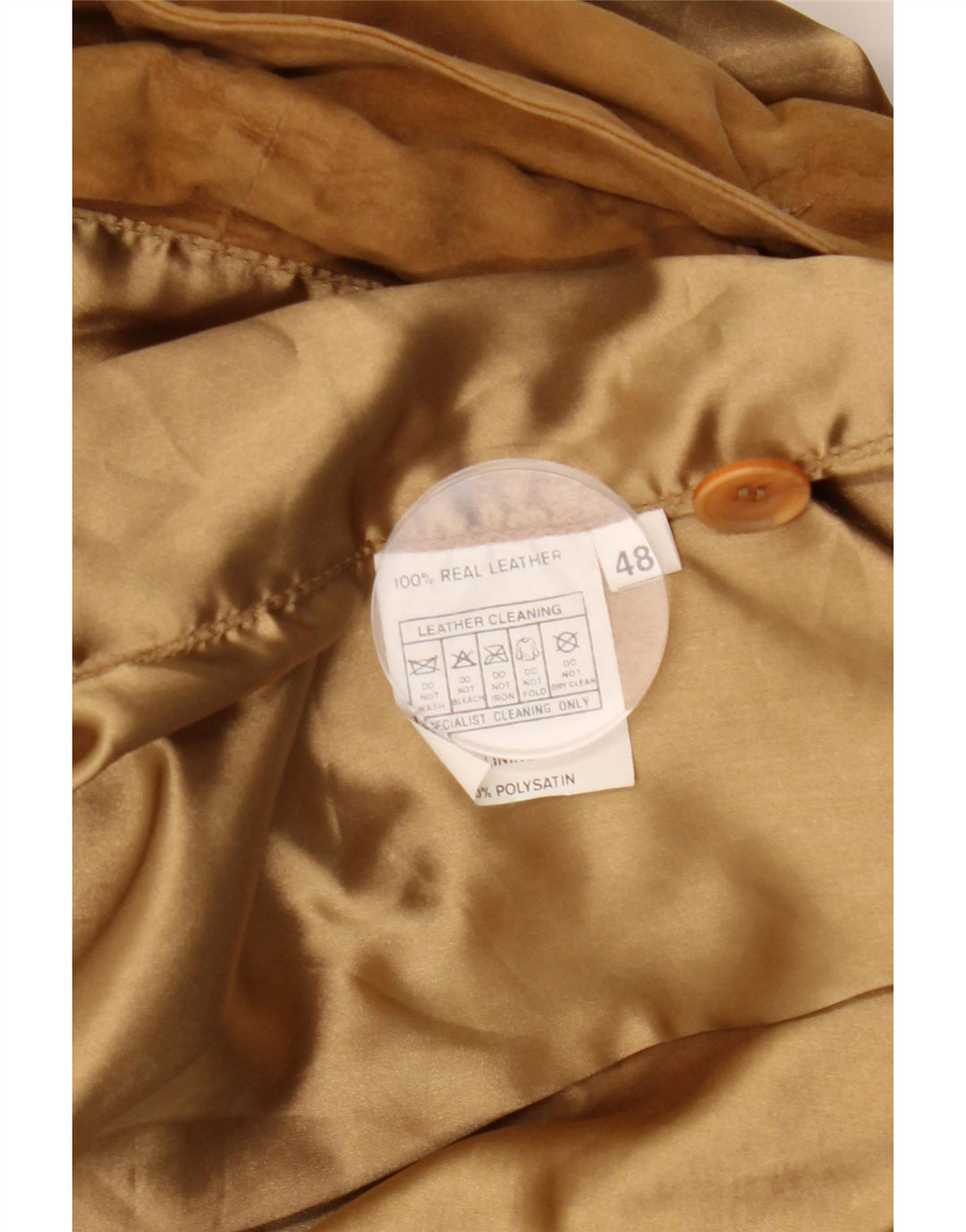 Vintage hombres ante bomber chaqueta IT 48 cuero marrón medio