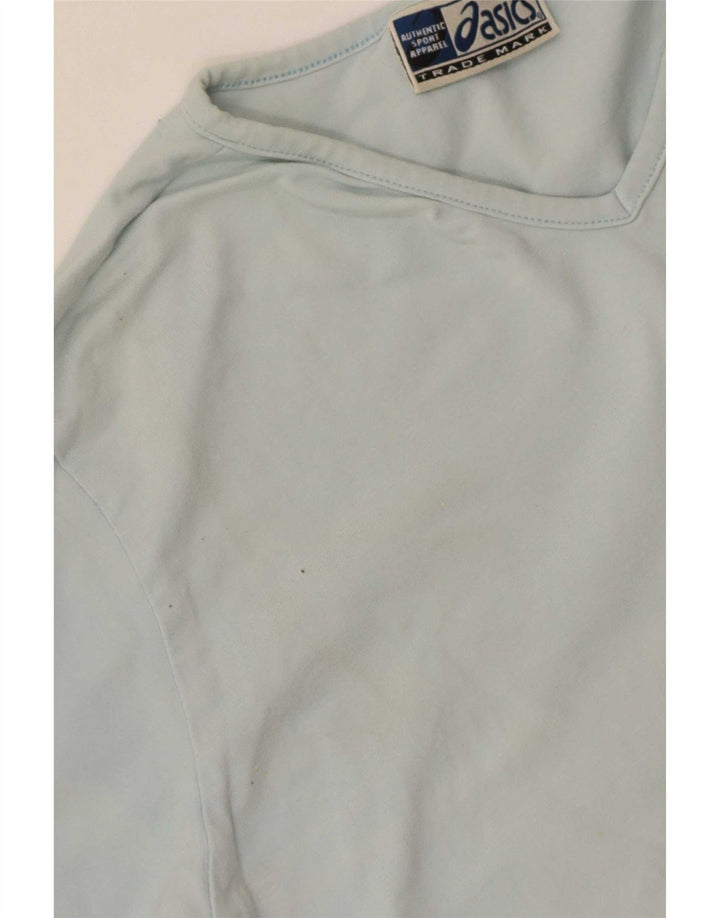 Asics - Camiseta de manga larga para mujer, talla 40, talla grande, algodón azul