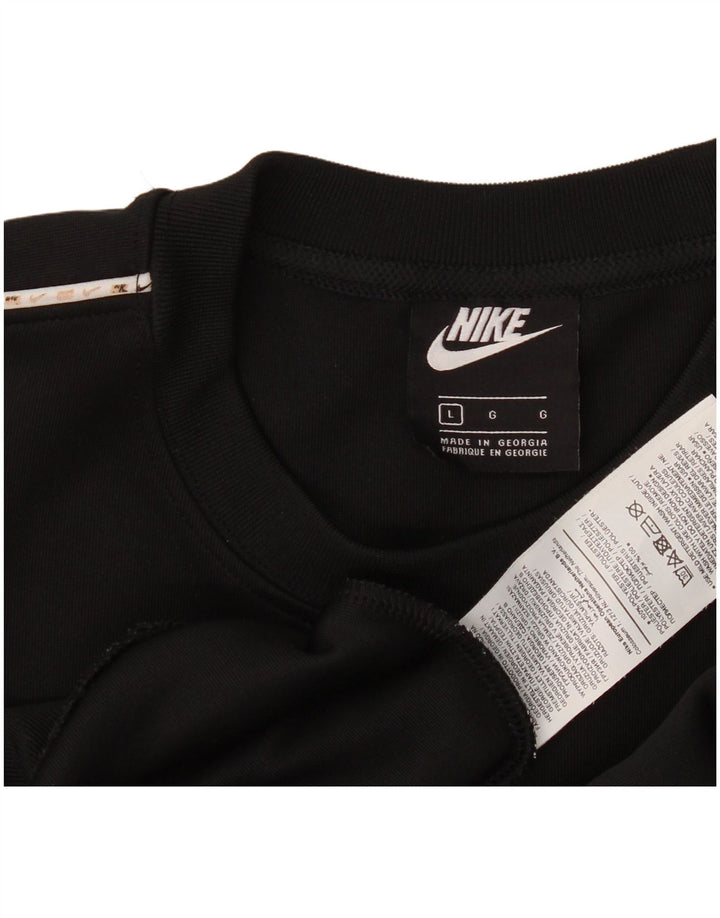Nike Mens Graphic Sudadera Jumper Grande Negro Poliéster