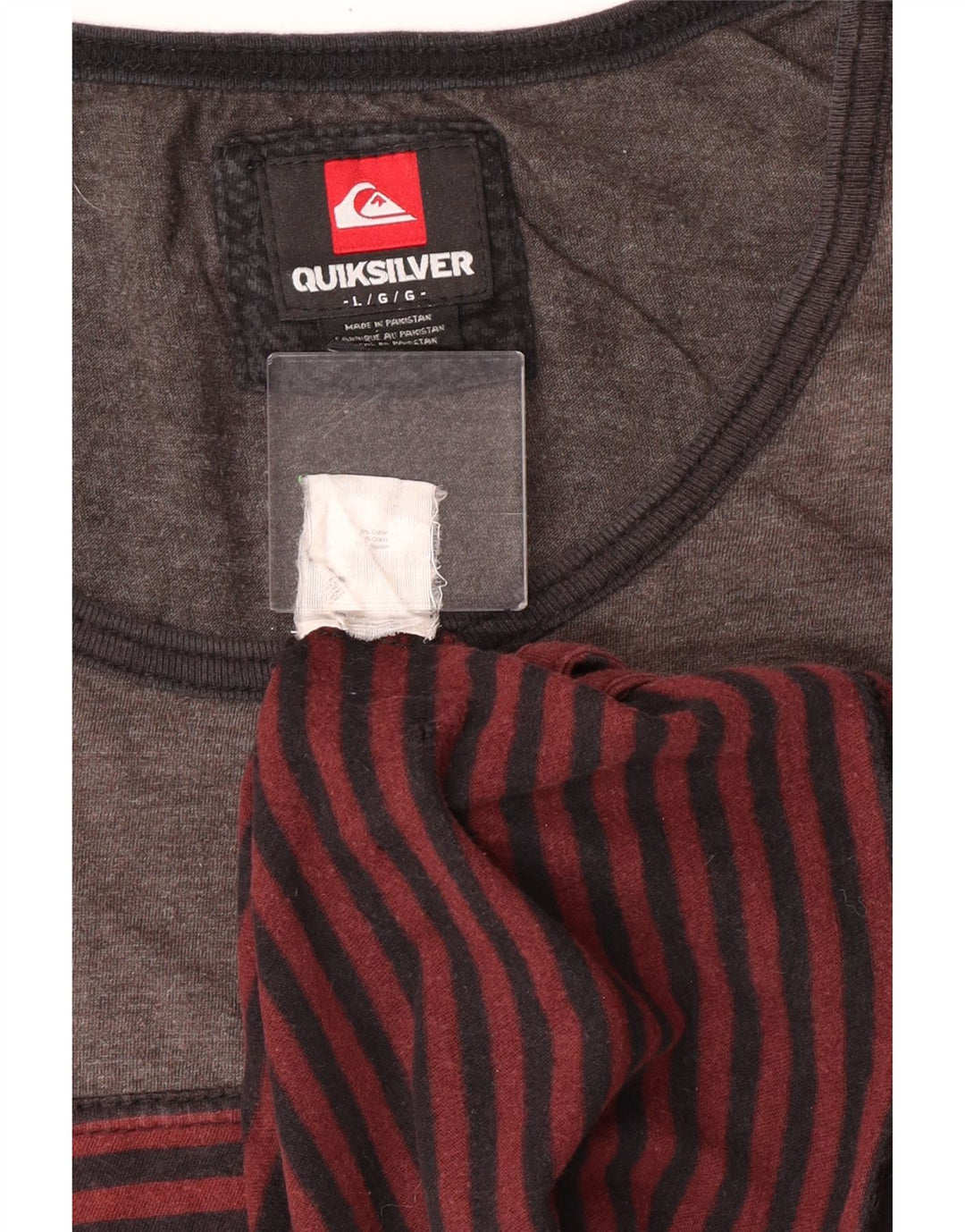 Quiksilver Hombre Chaleco Top Grande Borgoña Rayas Algodón
