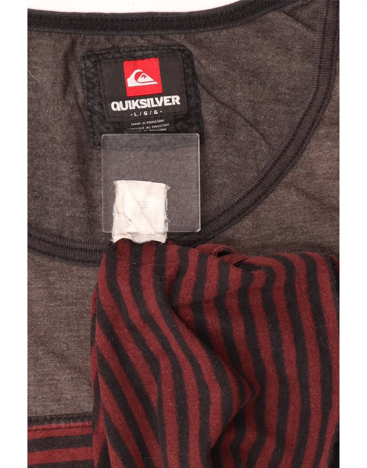 Quiksilver Hombre Chaleco Top Grande Borgoña Rayas Algodón