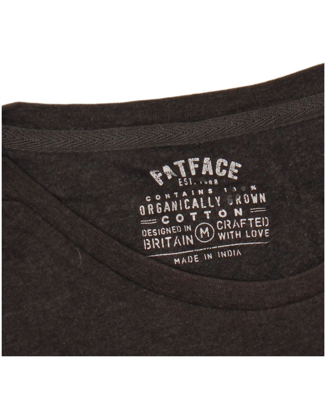 FAT FACE Camiseta Hombre Top Algodón Gris Medio