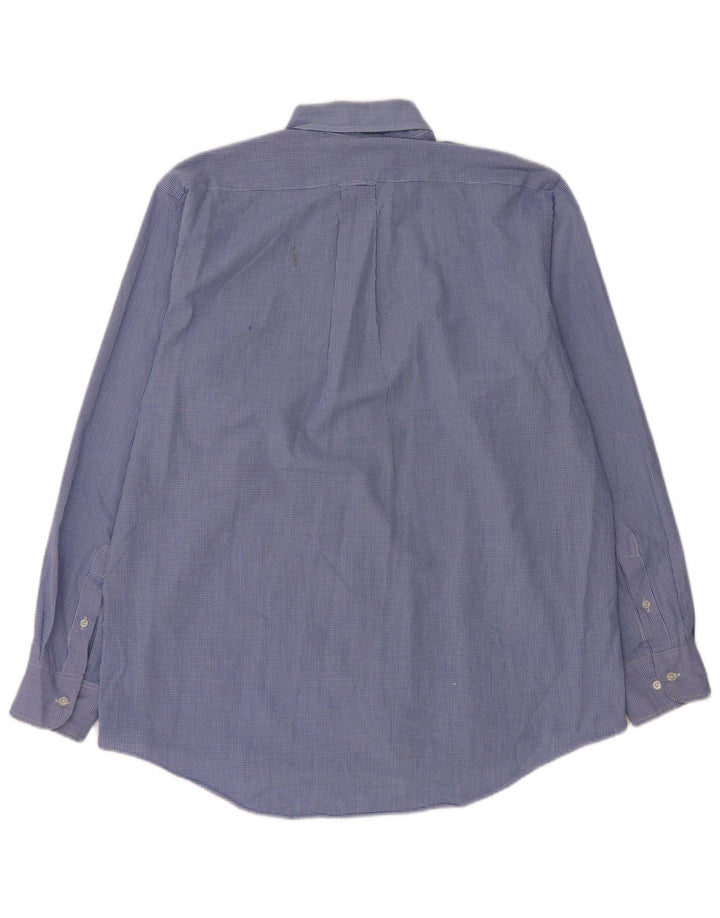 Camisa Izod Hombre Grande Algodón Vichy Azul