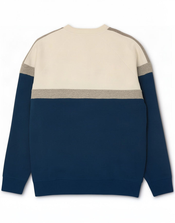 Adidas Hombre Sudadera Jumper Azul Medio Colorblock Algodón