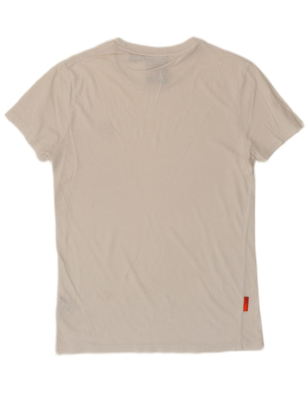 SUPERDRY Hombre Camiseta Top Medium Blanco Algodón