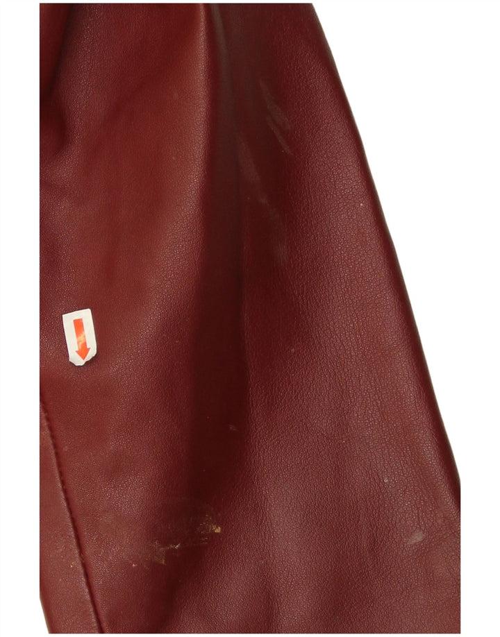 Conbipel Chaqueta Blazer de Cuero con 3 Botones para Mujer IT 46 Grande Cuero Burdeos
