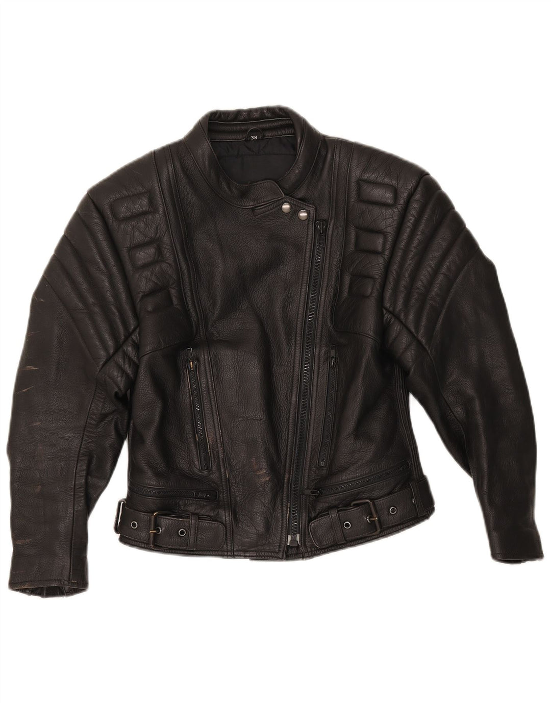 RABERG Chaqueta de cuero para mujer IT 38 XS Negro