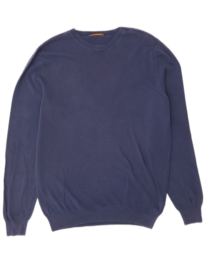 Massimo Dutti Jersey Cuello Redondo Hombre Medio Azul Marino Algodón