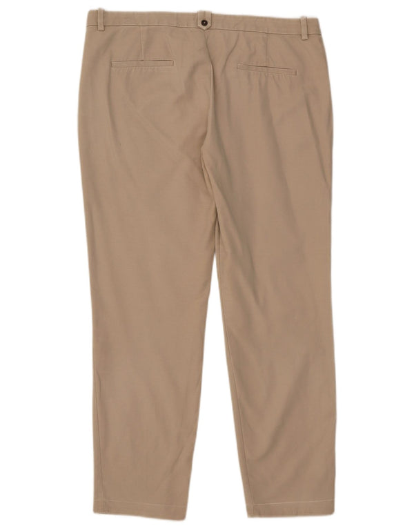 Zara Pantalón chino recto para mujer EU 42 Large W32 L27 Algodón beige