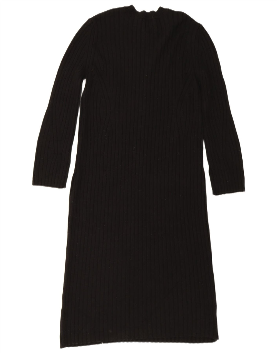 Zara Mujer Vestido Jersey UK 44 Mediano Negro
