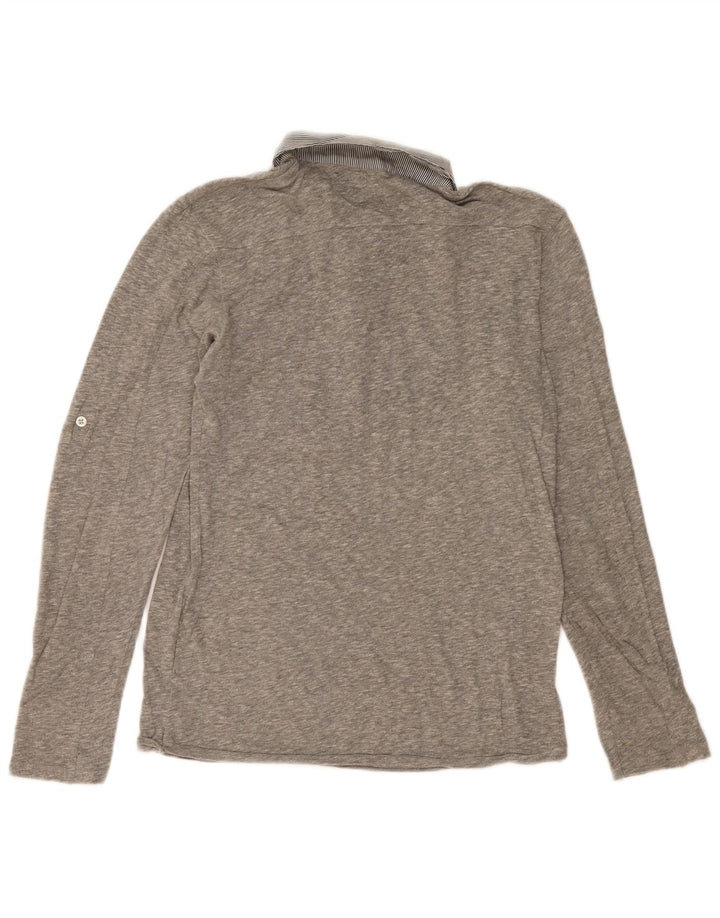 Zara Hombre Polo Manga Larga Gris Medio Moteado