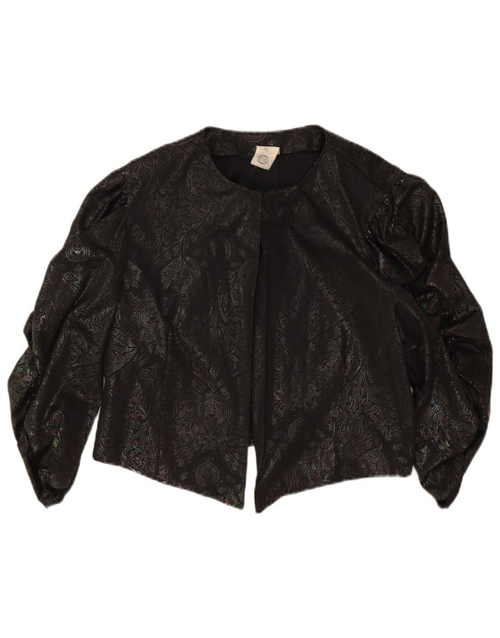 C & A Top Bolero de manga 3/4 para mujer IT 42 Medium Black Paisley