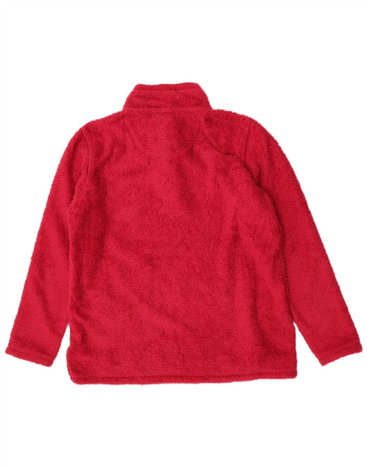 Crew Clothing Jersey de forro polar con cuello y botones para mujer, talla 40, poliéster rosa grande