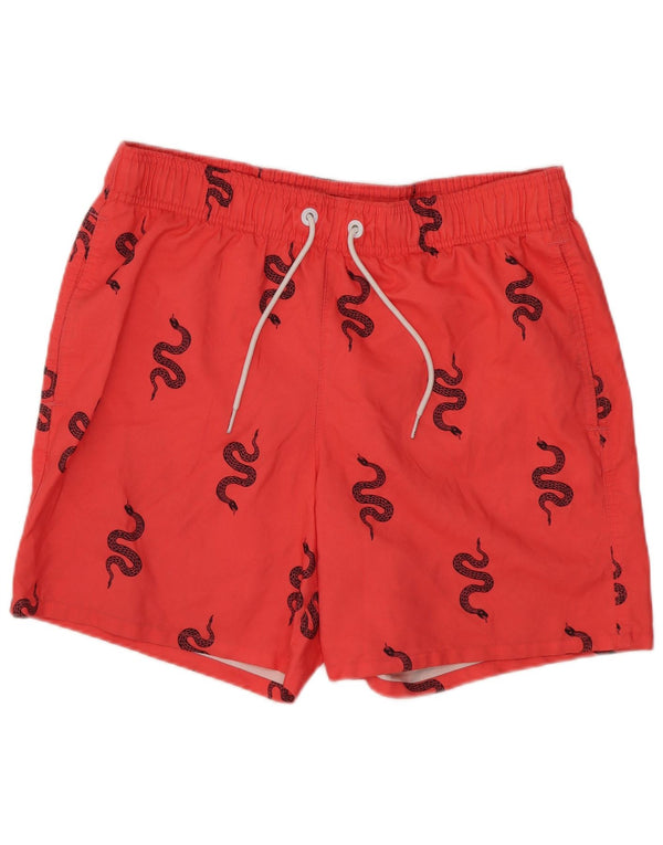 Bañador Hollister Hombre con Estampado Abstracto, Shorts De Playa De Poliéster Rojo Pequeño