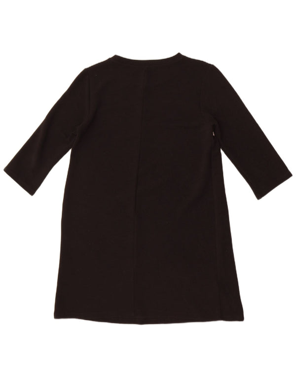 Zara Vestido recto de manga 3/4 para mujer UK 44 Grande Negro