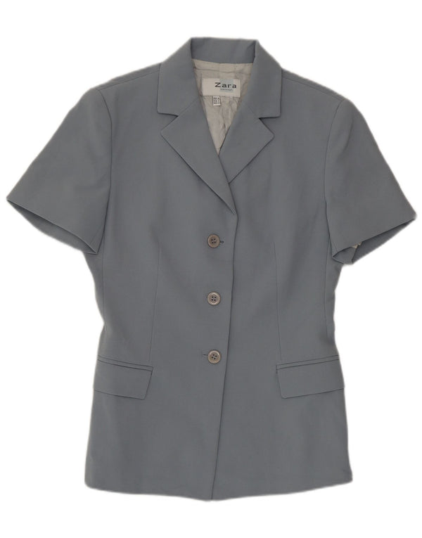 Zara Chaqueta Blazer De Manga Corta Con 3 Botones Para Mujer EU 36 XS Gris