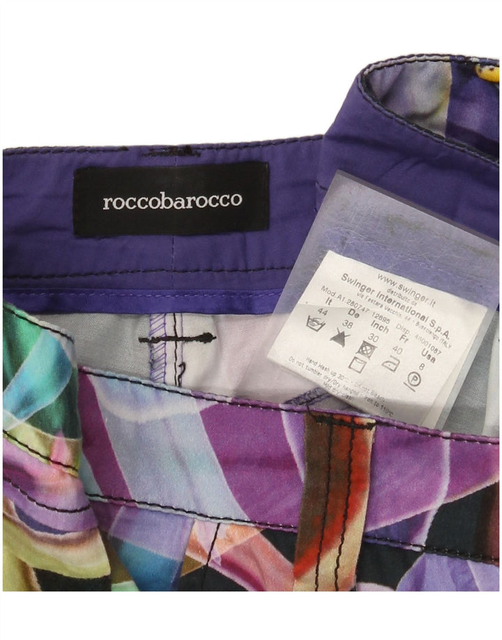 Roccobarocco Pantalones Capri Chino para Mujer IT 40 Small W32 L27 Multicolor