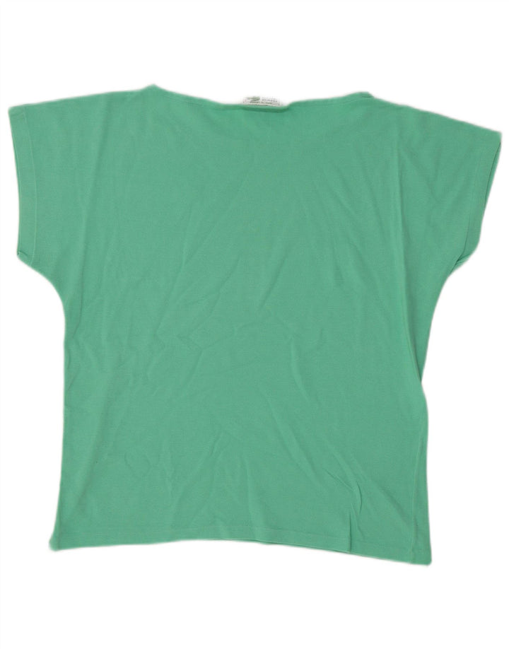 Camiseta LACOSTE Mujer Top Talla 40 Medio Turquesa Algodón