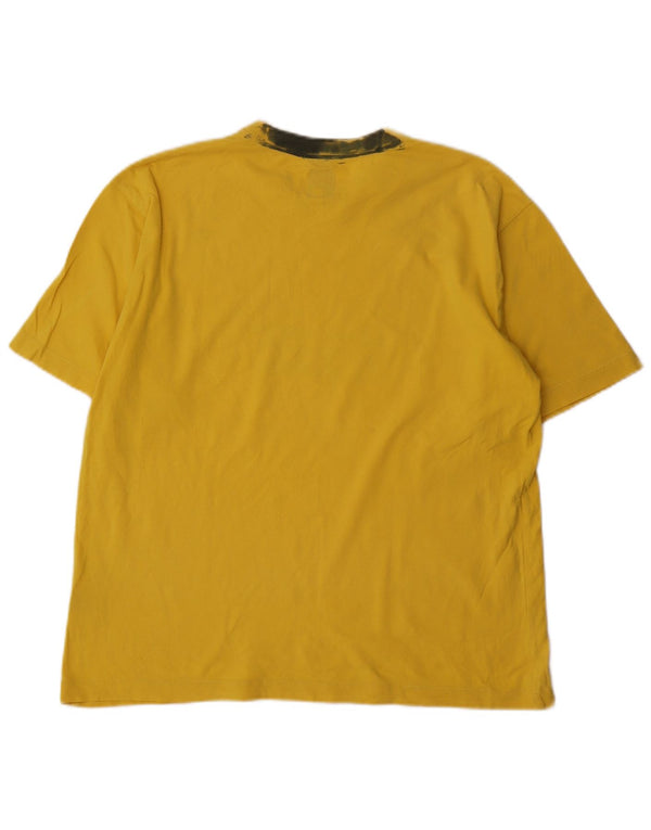 Think Pink Camiseta estampada para mujer UK 44 Grande Algodón amarillo