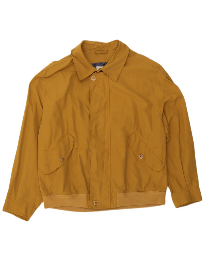 VINTAGE Hombres Loose Fit Bomber Chaqueta Reino Unido 38 Amarillo Medio