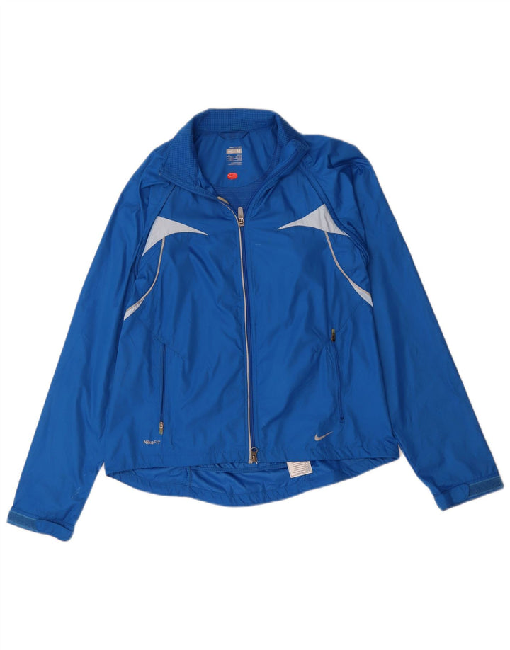Chaqueta impermeable Nike para mujer UK 10/12 Azul medio Poliéster con bloques de color