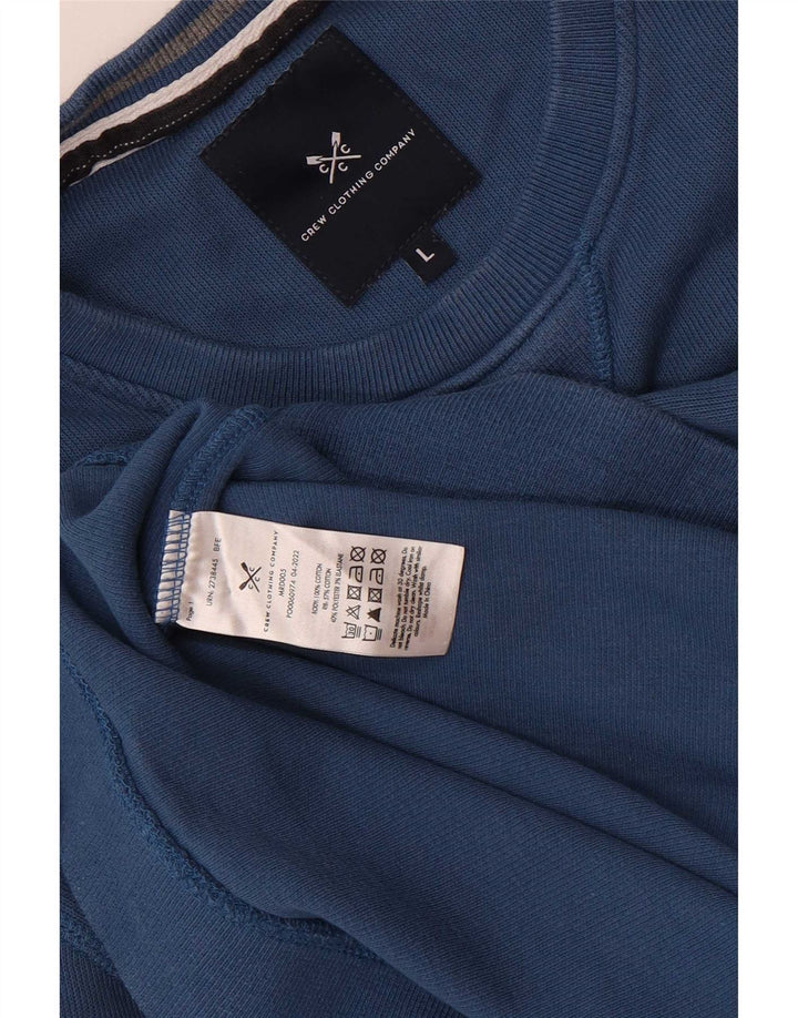 Crew Clothing Sudadera para hombre Jumper Large Azul Algodón
