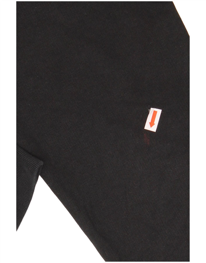 Zara Hombre Sudadera Gráfica Jumper Large Algodón Negro