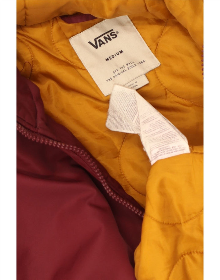 Vans Parka con capucha para hombre, talla 38, nailon burdeos mediano