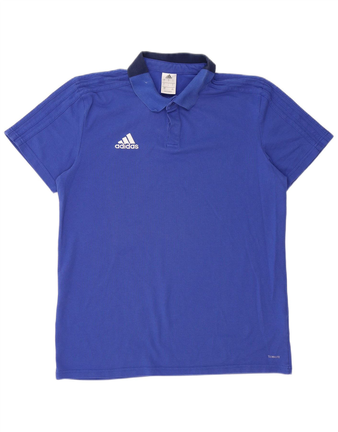 Adidas Polo Hombre Grande Azul Algodón Deportes