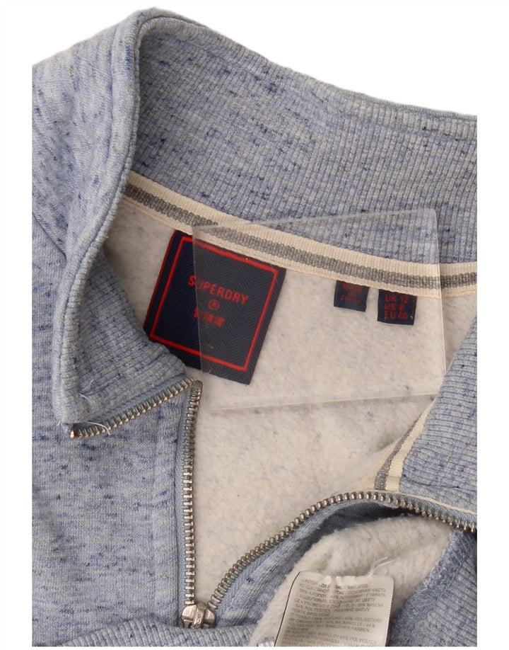 SUPERDRY Jersey tipo sudadera con cremallera y cuello para mujer UK 40 Medium Blue Flecked