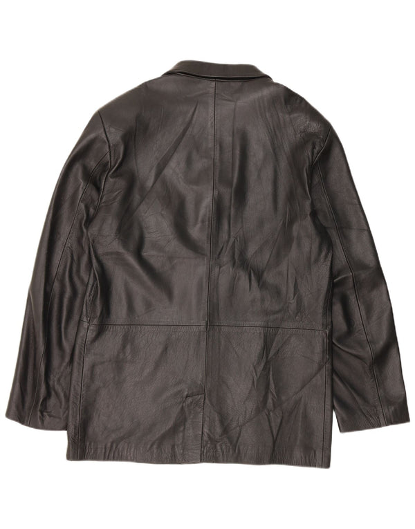 Chaqueta de cuero vintage para hombre IT 52 XL Negro