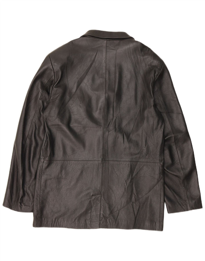 Chaqueta de cuero vintage para hombre IT 52 XL Negro