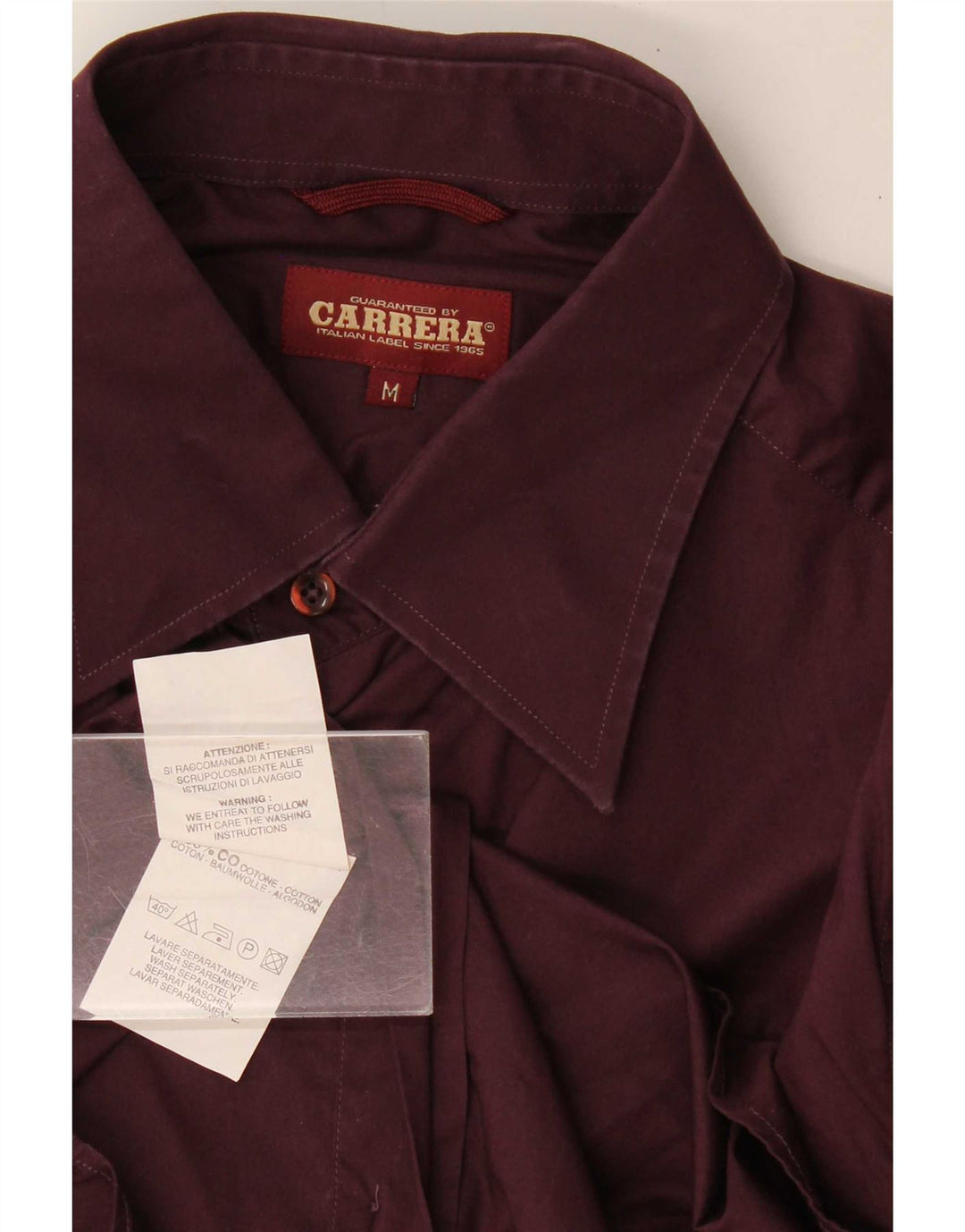 Camisa Carrera Hombre Algodón Burdeos Medio