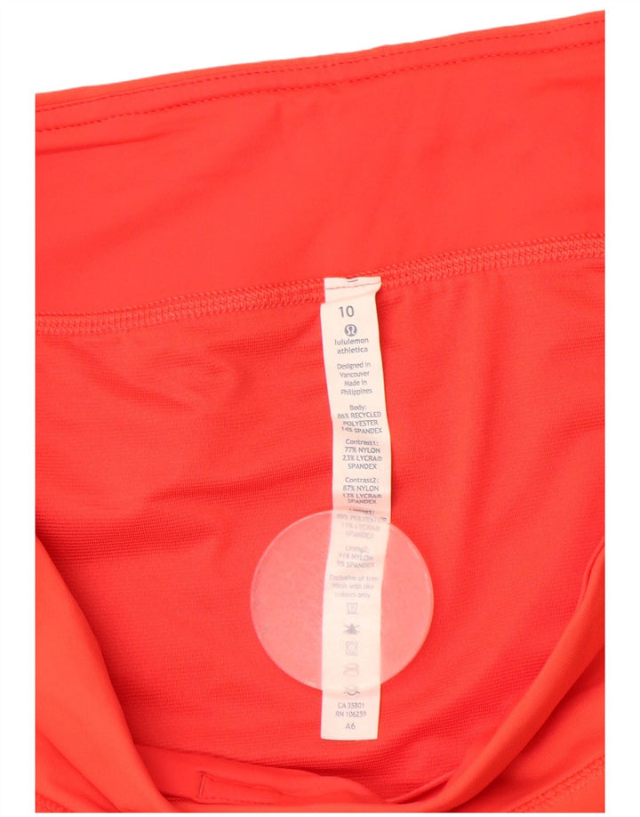 Lululemon Pantalones cortos deportivos para mujer US 10 grande naranja poliéster