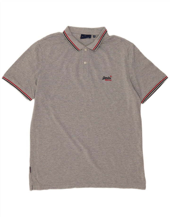 SUPERDRY Polo para hombre 2XL Algodón gris