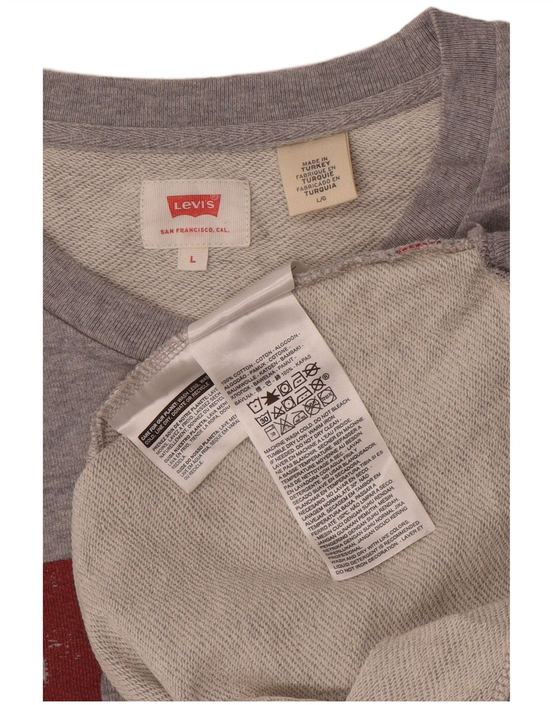 Levi's Hombre Sudadera Gráfica Jersey Grande De Algodón Moteado Gris